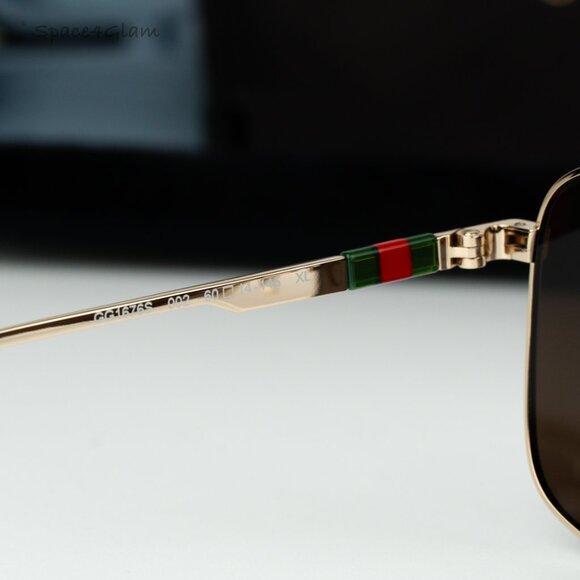 Gucci Women Sunglasses Gold Brown Aviator GG1676S NAVIGATOR 002 BRAND NEW main image 5